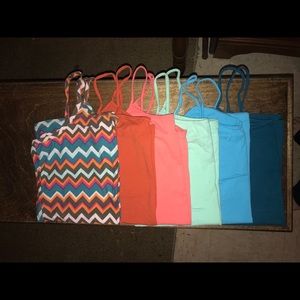 6 colored undershirt/spaghetti straps